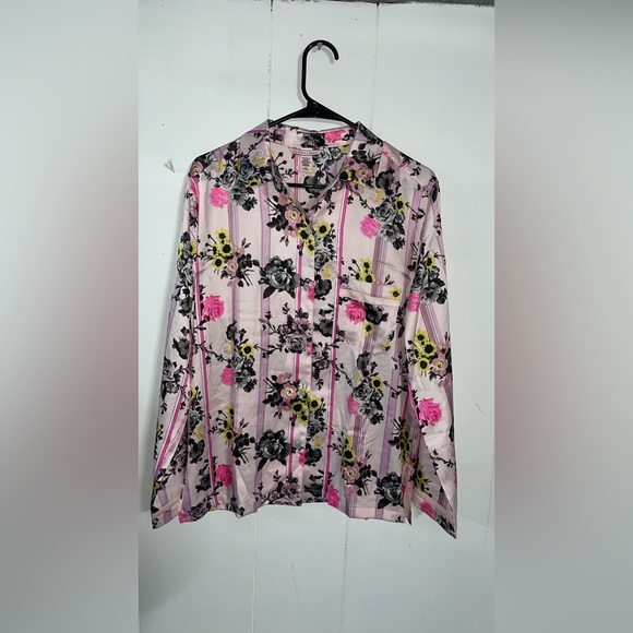 Victoria's Secret Floral Stripe Satin
Button Up Pajama Top - Picture 1 of 5